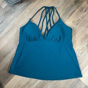 Time and Tru Teal Swim Top